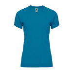 T-shirt tecnica da donna in poliestere 135g/m2 Roly Direct Bahrain color blu bondi seconda vista