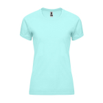 T-shirt tecnica da donna in poliestere 135g/m2 Roly Direct Bahrain color verde menta seconda vista
