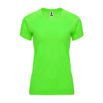 T-shirt tecnica da donna in poliestere 135g/m2 Roly Direct Bahrain color verde fluorescente seconda vista
