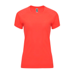 T-shirt tecnica da donna in poliestere 135g/m2 Roly Direct Bahrain color corallo seconda vista