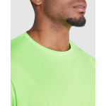 T-shirt tecnica in tessuti riciclati 135 g/m2 Roly Direct Imola color turchese vista dettaglio 2
