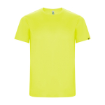 T-shirt tecnica in tessuti riciclati 135 g/m2 Roly Direct Imola color giallo fluorescente seconda vista