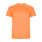 T-shirt tecnica in tessuti riciclati 135 g/m2 Roly Direct Imola color  arancione fluorescente seconda vista