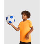 T-shirt tecnica in tessuti riciclati 135 g/m2 Roly Direct Imola color  arancione fluorescente seconda vista d'uso