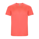 T-shirt tecnica in tessuti riciclati 135 g/m2 Roly Direct Imola color corallo seconda vista