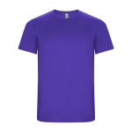 T-shirt tecnica in tessuti riciclati 135 g/m2 Roly Direct Imola color viola seconda vista