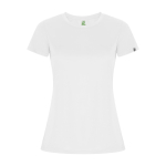T-shirt tecnica in poliestere riciclato 135 g/m2 Roly Direct Imola color bianco seconda vista