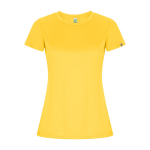 T-shirt tecnica in poliestere riciclato 135 g/m2 Roly Direct Imola color giallo seconda vista