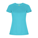 T-shirt tecnica in poliestere riciclato 135 g/m2 Roly Direct Imola color turchese seconda vista