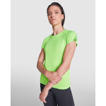 T-shirt tecnica in poliestere riciclato 135 g/m2 Roly Direct Imola color turchese prima vista d'uso