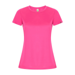 T-shirt tecnica in poliestere riciclato 135 g/m2 Roly Direct Imola color rosa fluorescente seconda vista
