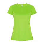 T-shirt tecnica in poliestere riciclato 135 g/m2 Roly Direct Imola color verde fluorescente seconda vista