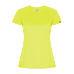T-shirt tecnica in poliestere riciclato 135 g/m2 Roly Direct Imola color giallo fluorescente seconda vista