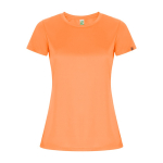 T-shirt tecnica in poliestere riciclato 135 g/m2 Roly Direct Imola color  arancione fluorescente seconda vista