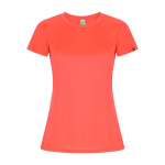 T-shirt tecnica in poliestere riciclato 135 g/m2 Roly Direct Imola color corallo seconda vista