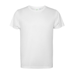 T-shirt tecnica poliestere riciclato 125g/m2 Roly Direct Estoril color bianco seconda vista