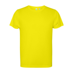 T-shirt tecnica poliestere riciclato 125g/m2 Roly Direct Estoril color giallo fluorescente seconda vista
