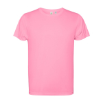 T-shirt tecnica poliestere riciclato 125g/m2 Roly Direct Estoril color rosa pastello seconda vista