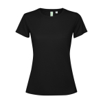 T-shirt tecnica poliestere riciclato 125 g/m2 Roly Direct Estoril color nero seconda vista