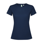 T-shirt tecnica poliestere riciclato 125 g/m2 Roly Direct Estoril color blu mare seconda vista