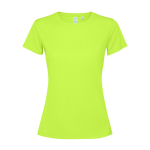 T-shirt tecnica poliestere riciclato 125 g/m2 Roly Direct Estoril color verde fluorescente seconda vista