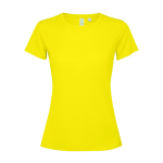T-shirt tecnica poliestere riciclato 125 g/m2 Roly Direct Estoril color giallo fluorescente seconda vista