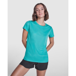 T-shirt tecnica poliestere riciclato 125 g/m2 Roly Direct Estoril color verde smeraldo quarta vista d'uso