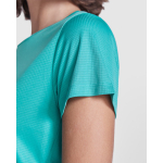 T-shirt tecnica poliestere riciclato 125 g/m2 Roly Direct Estoril color verde smeraldo vista dettaglio 2