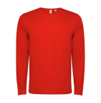 T-shirt tecnica lunga poliestere 125g/m2 Roly Direct Estoril L/S color rosso seconda vista