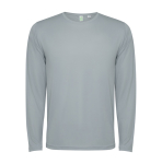 T-shirt tecnica lunga poliestere 125g/m2 Roly Direct Estoril L/S color grigio seconda vista