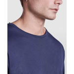 T-shirt tecnica lunga poliestere 125g/m2 Roly Direct Estoril L/S color blu mare vista dettaglio 1