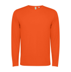 T-shirt tecnica lunga poliestere 125g/m2 Roly Direct Estoril L/S color arancione scuro seconda vista