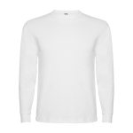 T-shirt lunga cotone polsini costine 165g/m2 Roly Direct Pointer color bianco seconda vista