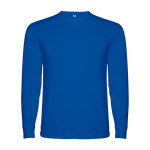 T-shirt lunga cotone polsini costine 165g/m2 Roly Direct Pointer color blu reale seconda vista