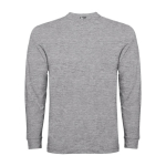T-shirt lunga cotone polsini costine 165g/m2 Roly Direct Pointer color grigio chiaro seconda vista