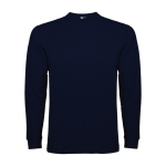 T-shirt lunga cotone polsini costine 165g/m2 Roly Direct Pointer color blu mare seconda vista