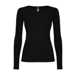 T-shirt donna manica lunga in cotone 160g/m2 Roly Direct Extreme color nero seconda vista