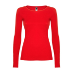 T-shirt donna manica lunga in cotone 160g/m2 Roly Direct Extreme color rosso seconda vista