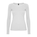 T-shirt donna manica lunga in cotone 160g/m2 Roly Direct Extreme color bianco seconda vista