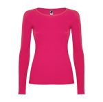 T-shirt donna manica lunga in cotone 160g/m2 Roly Direct Extreme color rosa seconda vista