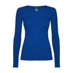 T-shirt donna manica lunga in cotone 160g/m2 Roly Direct Extreme color blu reale seconda vista