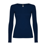 T-shirt donna manica lunga in cotone 160g/m2 Roly Direct Extreme color blu mare seconda vista
