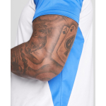 T-shirt tecnica raglan in poliestere 140 g/m2 Roly Direct Bugatti color bianco/blu vista dettaglio 2