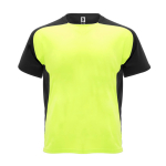 T-shirt tecnica raglan in poliestere 140 g/m2 Roly Direct Bugatti color giallo fluorescente seconda vista
