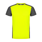 T-shirt tecnica in poliestere 135 g/m2 Roly Direct Zolder color giallo fluorescente seconda vista