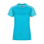 T-shirt tecnica da donna in poliestere 135 g/m2 Roly Direct Zolder color turchese seconda vista