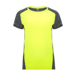 T-shirt tecnica da donna in poliestere 135 g/m2 Roly Direct Zolder color giallo fluorescente seconda vista