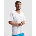 Casacca poliestere ed elastan a manica corta 170g/m2 Roly Ferox color bianco prima vista d'uso