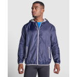 Giacca a vento cappuccio e tasca marsupio 60g/m2 Roly Direct Angelo color blu reale quarta vista d'uso