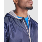 Giacca a vento cappuccio e tasca marsupio 60g/m2 Roly Direct Angelo color blu reale vista dettaglio 1